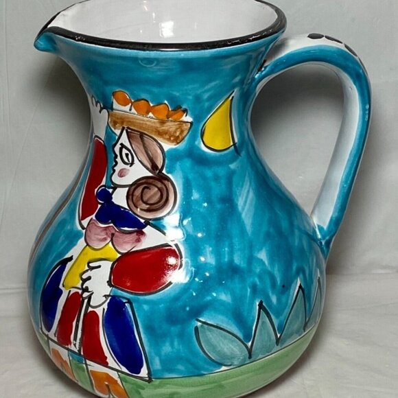 The Cellar Large Pitcher Handpainted Made In Italy Exclusive For Macy’s & Co Inc - Picture 4 of 14